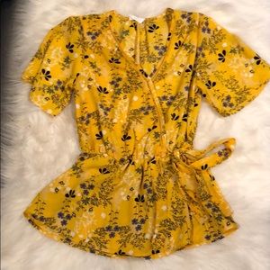 Yellow floral blouse
